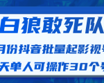 白狼敢死队最新抖音短视频批量起影视号（一天单人可操作30个号）视频课程-葛仙仙资源库