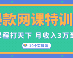 爆款网课特训营，一套课程打天下，网课变现的10个实操法，月收入3万到10万-葛仙仙资源库