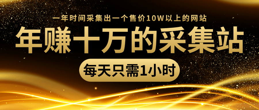 年赚十万的采集站，每天却只需要1小时，一年时间采集出一个售价10W以上的网站-葛仙仙资源库