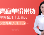 抖音高单价带货项目，一单佣金几十上百元，核心套路月入几十万（共3节）-葛仙仙资源库