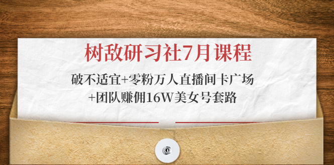树敌研习社7月课程：破不适宜+零粉万人直播间卡广场+团队赚佣16W美女号套路-葛仙仙资源库