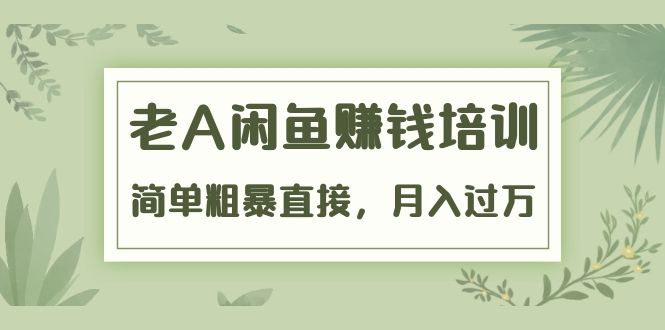 《老A闲鱼赚钱培训》简单粗暴直接，月入过万真正的闲鱼战术实课（51节课）-葛仙仙资源库