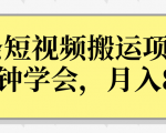 操作性非常强的头条号短视频搬运项目，3分钟学会，轻松月入8000+-葛仙仙资源库