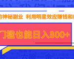 抖音上神秘副业项目,利用明星效应赚钱和截流,无门槛也能日入800+-葛仙仙资源库