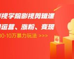 卡牌影视学院影视剪辑课:影视号运营、涨粉、变现、月入5000-10万暴力玩法-葛仙仙资源库