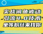 实战闲鱼被动引流4.0技术,坐等粉丝来找你,实操演示日加200+精准粉-葛仙仙资源库