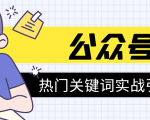 《公众号热门关键词实战引流特训营》5天涨5千精准粉，单独广点通每天赚百元-葛仙仙资源库