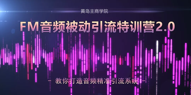 黄岛主·FM音频引流特训营2.0：独家引流模式，单账号50W+播放量，轻松变现-葛仙仙资源库