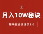 知乎掘金训练课3.0:低成本,可复制,流水线化先进操作模式 月入10W秘诀-葛仙仙资源库