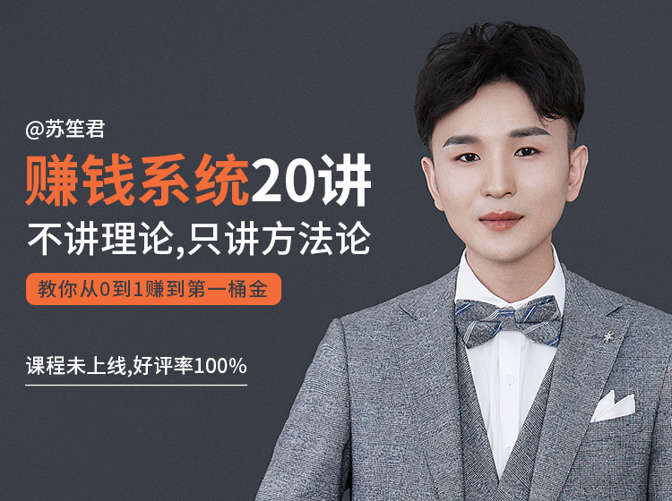 苏笙君的赚钱系统20课 教你从0到1赚到你的第一桶金（不讲理论，只讲方法论）-葛仙仙资源库