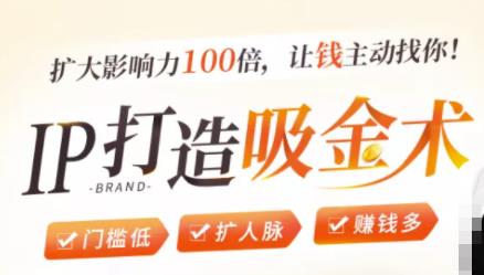 IP打造吸金术：0基础0资源，也能扩大影响力100倍，让钱主动找你！-葛仙仙资源库