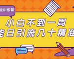 清和行记引流训练营：小白不到一周便能日引流几十精准粉-葛仙仙资源库