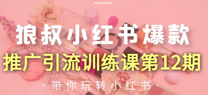 狼叔小红书爆款推广引流训练课第12期，手把手带你玩转小红书-葛仙仙资源库