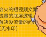 只说话就会火的短视频文案课,从根本上解决没流量的问题-葛仙仙资源库
