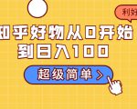 知乎好物从0开始到日入100,超级简单的玩法分享,新人一看也能上手操作-葛仙仙资源库