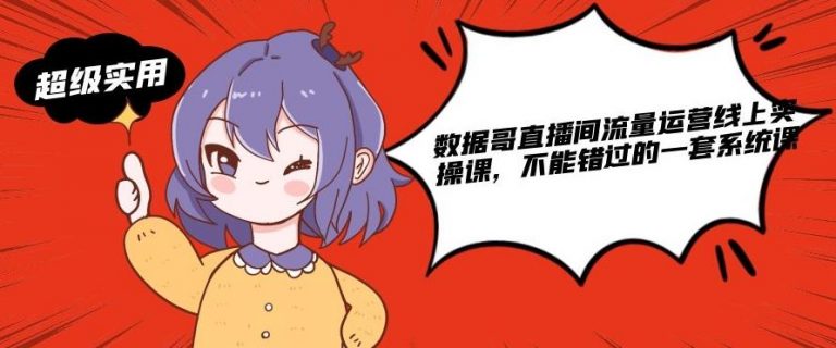 数据哥直播间流量运营线上实操课，不能错过的一套系统课-葛仙仙资源库