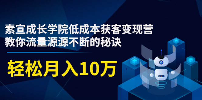素宣成长学院低成本获客变现营，教你流量源源不断的秘诀，轻松月入10万-葛仙仙资源库