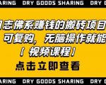 强子日志佛系赚钱的搬砖项目，需求大，可复购，无脑操作就能收钱-葛仙仙资源库