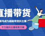 3天从菜鸟成为超级带货抖主播，千万级抖主播培育方案（价值980元）-葛仙仙资源库