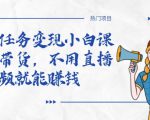 全民任务变现小白课,不用带货,不用直播,拍视频就能赚钱-葛仙仙资源库