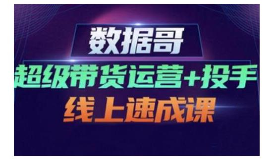 数据哥·超级带货运营+投手线上速成课，快速提升运营和熟悉学会投手技巧-葛仙仙资源库