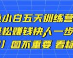 卓让闲鱼小白五天训练营,每天一小时,轻松赚钱快人一步-葛仙仙资源库