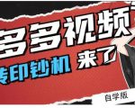 拼多多视频搬砖印钞机玩法,2021年最后一个短视频红利项目-葛仙仙资源库