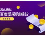 大王·怎么通过百度爱采购赚钱,已经通过百度爱采购完成200多万的销量-葛仙仙资源库