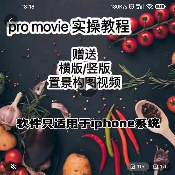 漆十二美食摄影，25​节promovie实操高手课节-葛仙仙资源库