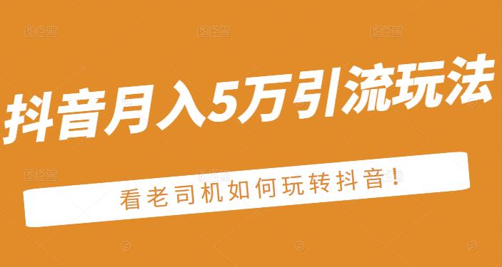 老古董·抖音月入5万引流玩法，看看老司机如何玩转抖音(附赠：抖音另类引流思路)-葛仙仙资源库