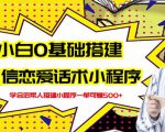 新手0基础搭建微信恋爱话术小程序，一单赚几百【视频教程+小程序源码】-葛仙仙资源库