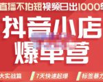 推易电商·2022年抖音小店爆单营,不直播、不拍短视频、日出1000单,暴力玩法-葛仙仙资源库