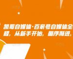 凯哥自媒体·百家号自媒体全套实战赚钱教程,从新手开始,循序渐进,系统的讲解-葛仙仙资源库