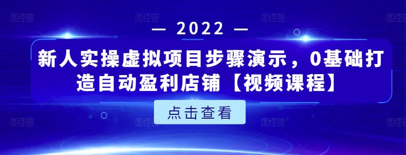 新人实操虚拟项目步骤演示，0基础打造自动盈利店铺【视频课程】-葛仙仙资源库
