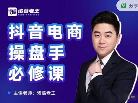 诸葛老王-抖音电商操盘手必修课：顶层设计，​起号破局，爆款运营，数据分析-葛仙仙资源库