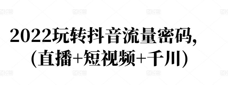 2022玩转抖音流量密码，(直播+短视频+千川)-葛仙仙资源库