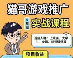 猫哥·游戏推广实战课程,单视频收益达6位数,从0到1成为优质游戏达人-葛仙仙资源库