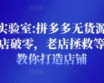 野路子实验室:拼多多无货源店群项目,新店破零,老店拯救等全方位教你打造店铺-葛仙仙资源库