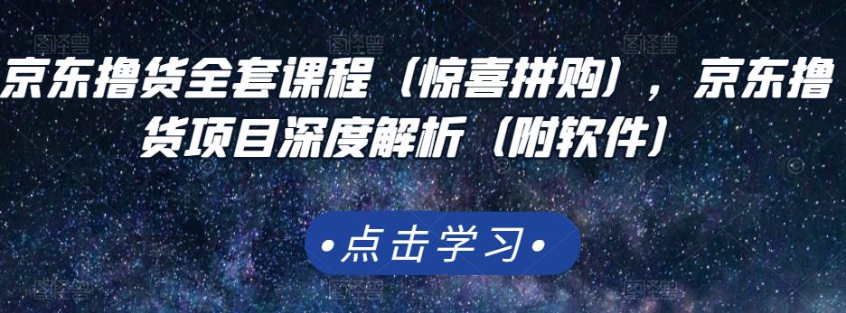 京东撸货全套课程（惊喜拼购），京东撸货项目深度解析（附软件）-葛仙仙资源库