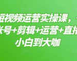 晨哥·短视频运营实操课,一部手机,账号+剪辑+运营+直播,从小白到大咖-葛仙仙资源库