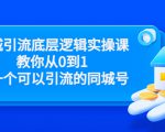 同城引流底层逻辑实操课，教你从0到1做一个可以引流的同城号（价值4980）-葛仙仙资源库