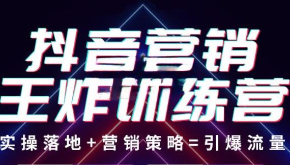 抖音营销王炸训练营，实操落地+营销策略=引爆流量（价值8960元）-葛仙仙资源库