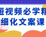 短视频必学精细化文案课，提升你的内容创作能力、升级迭代能力和变现力（价值333元）-葛仙仙资源库