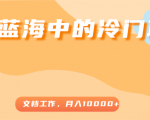 超级蓝海中的冷门项目,文档工作,好玩又赚钱,月入10000+-葛仙仙资源库