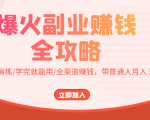 爆火副业赚钱全攻略:实打实演练/学完就能用/全渠道赚钱,带普通人月入3万元-葛仙仙资源库