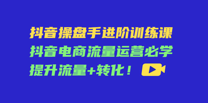 抖音操盘手进阶训练课：抖音电商流量运营必学，提升流量+转化-葛仙仙资源库
