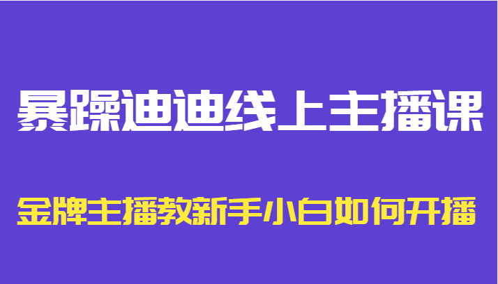 暴躁迪迪线上主播课，金牌主播教新手小白如何开播-葛仙仙资源库