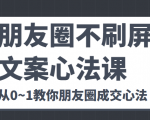 朋友圈不刷屏文案心法课 人人都要懂的商业逻辑 从0~1教你朋友圈成交心法-葛仙仙资源库