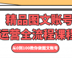 精品图文账号运营全流程课程 从0到100教你做图文账号-葛仙仙资源库