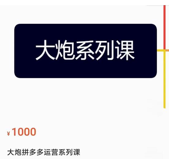 大炮拼多多运营系列课，各类​玩法合集，拼多多运营玩法实操-葛仙仙资源库